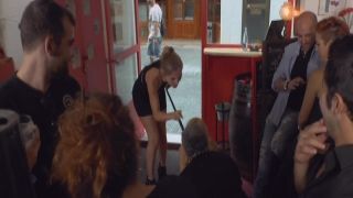 Petite blonde dp banged in bar in public